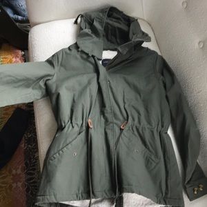 Army Green Jacket lined with fluff material- SMALL
